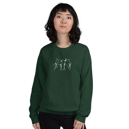 "Dancing Skeletons" Embroidered Halloween Spooky Crewneck Sweatshirt *Free Shipping*