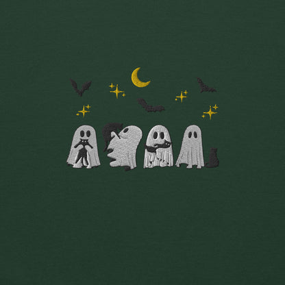 "Ghosts and Their Cats" Halloween Spooky Crewneck Sweatshirt