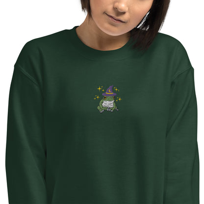 Embroidered Mystical Witch Frog Crewneck Sweatshirt Gildan *Free Shipping*