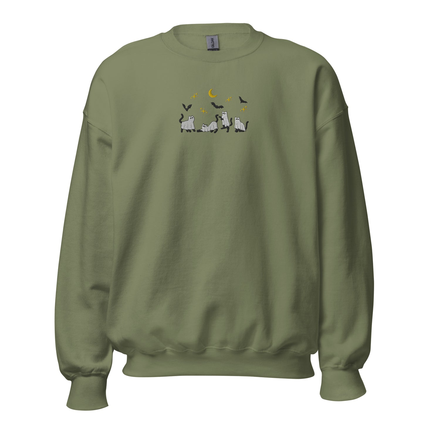 "Spooky Cats" Embroidered Halloween Crewneck Sweatshirt