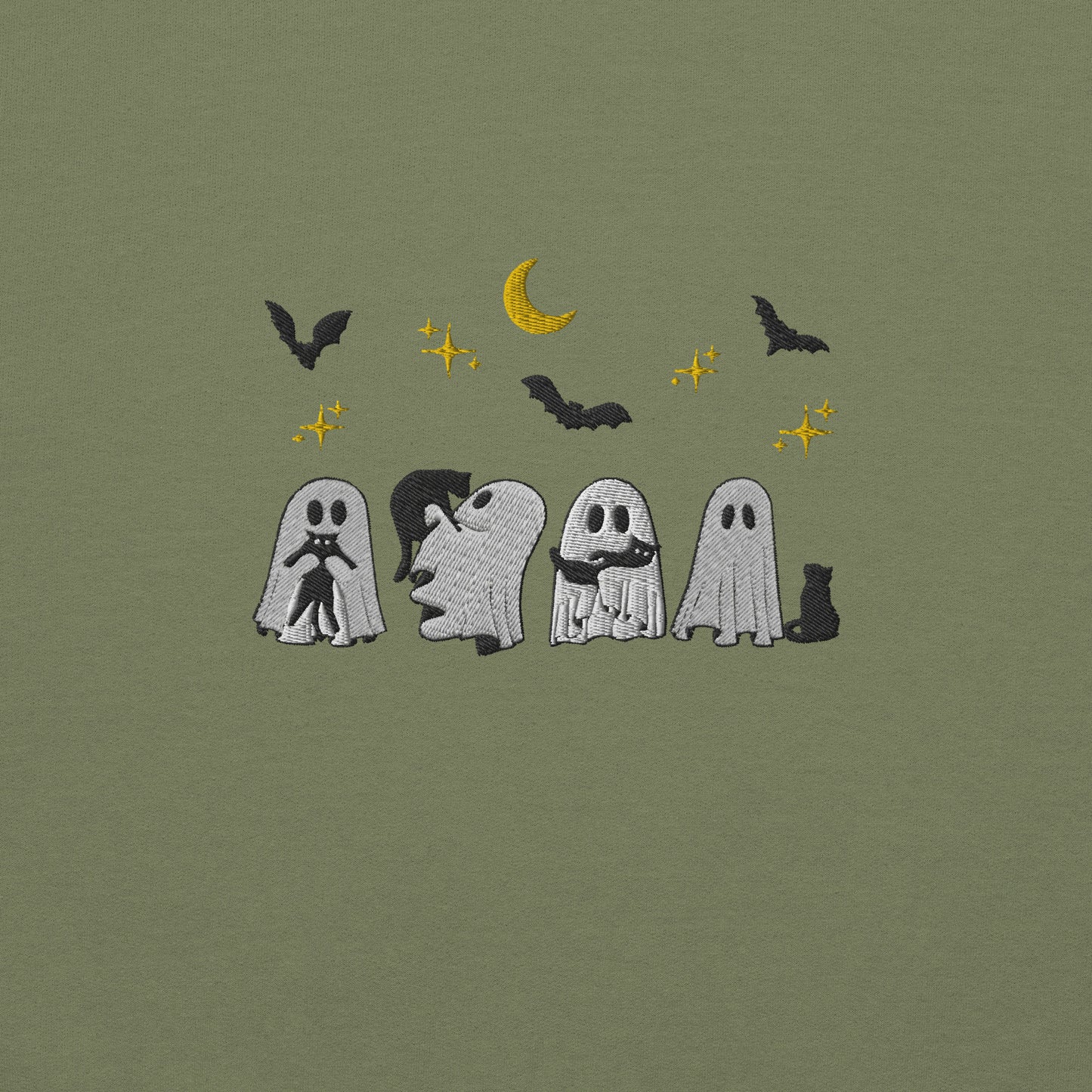 "Ghosts and Their Cats" Halloween Spooky Crewneck Sweatshirt