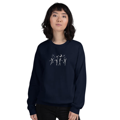 "Dancing Skeletons" Embroidered Halloween Spooky Crewneck Sweatshirt *Free Shipping*