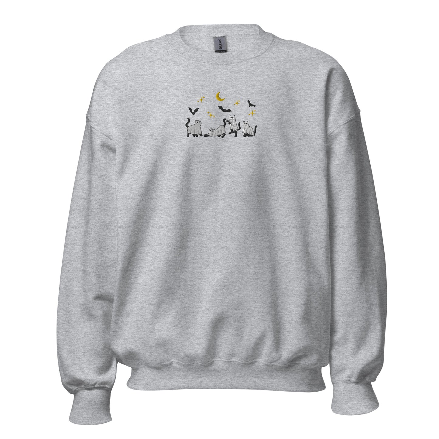 "Spooky Cats" Embroidered Halloween Crewneck Sweatshirt