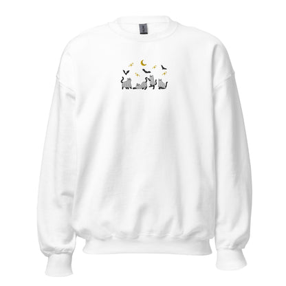 "Spooky Cats" Embroidered Halloween Crewneck Sweatshirt