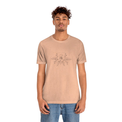 Anemone Simple Flower Geometric Tattoo Design "Wild Geometry" Unisex Jersey Short Sleeve Tee - Fractalista Designs