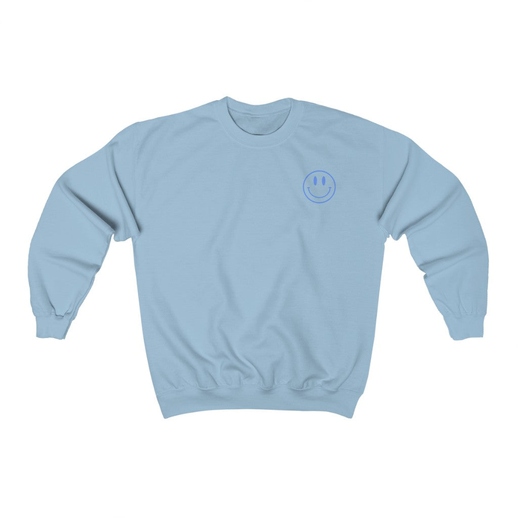 Keep on Smiling Smiley Face Sweatshirt Crew Neck