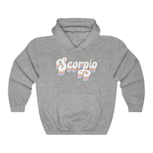 Scorpio Astrology Oversized Hoodie, Retro Rainbow Pastel Scorpio Zodiac hooded sweatshirt, Gift for Scorpio woman, Scorpio Horoscope Birthday gifts for Scorpio