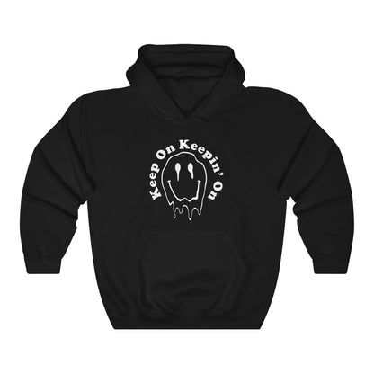 Keep on Keeping on Melting Smiley Face Hoodie