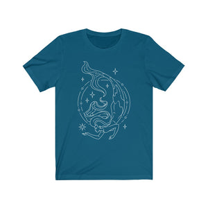 Pisces Mermaid Goddess Zodiac Astrology "Dive Deep"  Unisex Jersey Short Sleeve Tee
