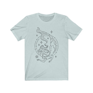 Pisces Mermaid Goddess Zodiac Astrology "Dive Deep"  Unisex Jersey Short Sleeve Tee