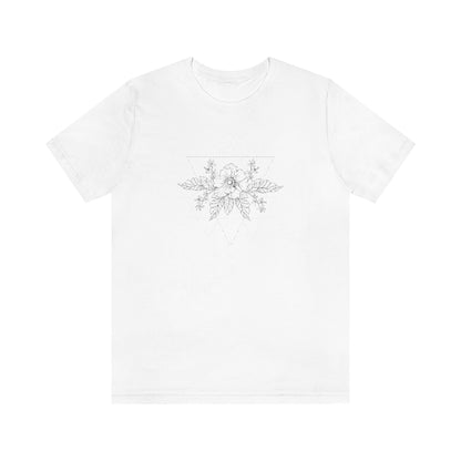 Anemone Simple Flower Geometric Tattoo Design "Wild Geometry" Unisex Jersey Short Sleeve Tee - Fractalista Designs