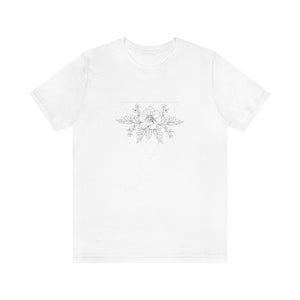 Anemone Simple Flower Geometric Tattoo Design "Wild Geometry" Unisex Jersey Short Sleeve Tee