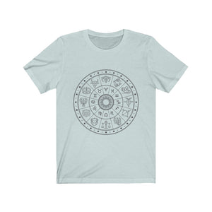 Zodiac Wheel Astrology Unisex Jersey Short Sleeve Tee