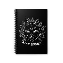 "Stay Spooky" Midnight Familiar Black Cat Spiral Notebook - Ruled Line