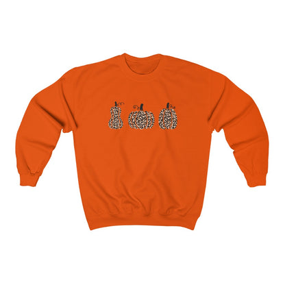 Leopard Pumpkin Halloween Crewneck Sweatshirt