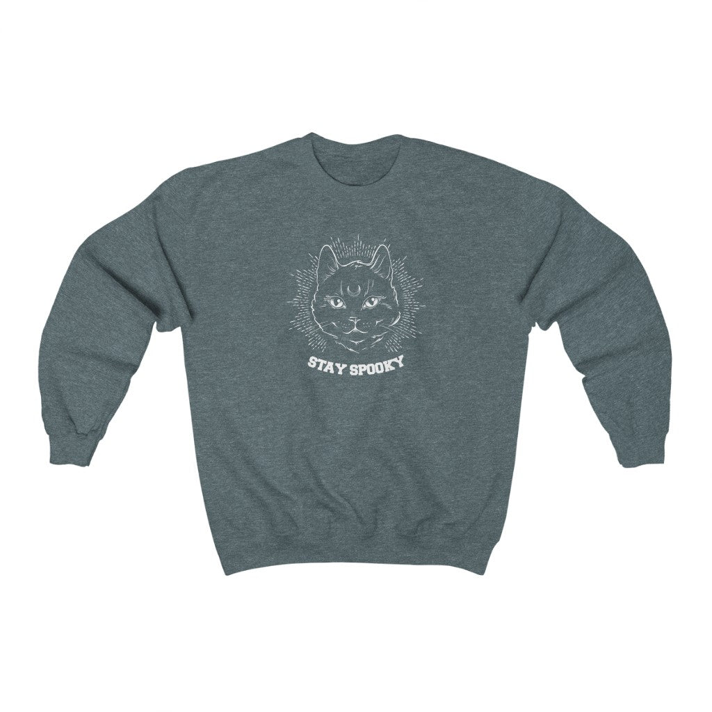 Stay Spooky Black Cat Halloween Crewneck Sweatshirt