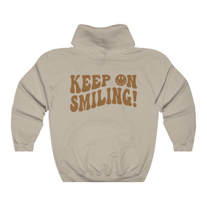 Retro Smiley Face "Keep on Smiling" oversized hoodie hooded sweatshirt