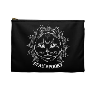 "Stay Spooky" Midnight Familiar Black Cat Accessory Pouch