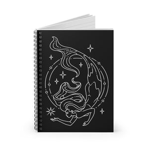 Pisces "Dive Deep" Mermaid Goddess Astrology Zodiac Spiral Notebook - Ruled Line