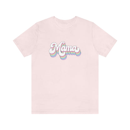 Mama Retro T-Shirt - Pastel Rainbow