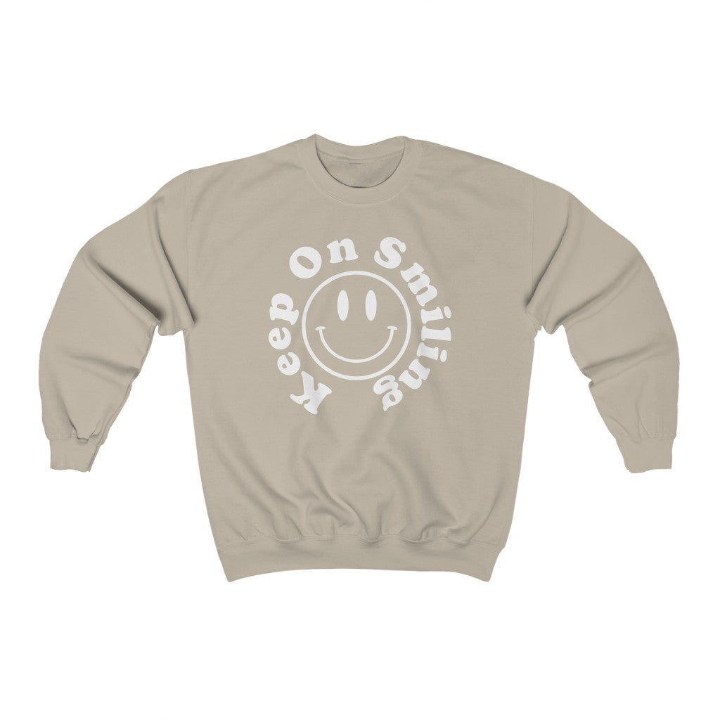 Keep on Smiling Classic Smiley Face Crewneck Sweatshirt