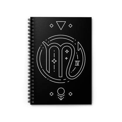 "Power" Scorpio Symbol Spiral Notebook - Ruled Line - Fractalista Designs