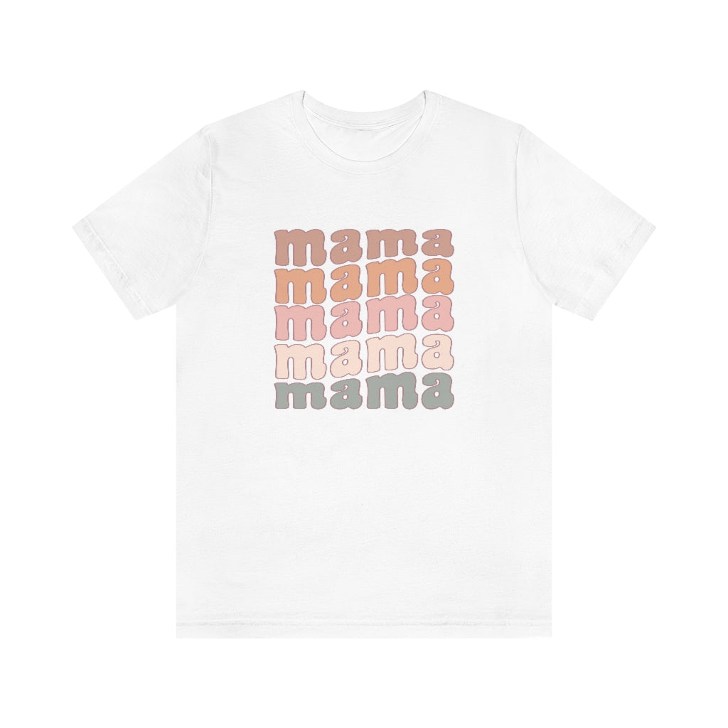 Mama Retro T-Shirt, Stacked Wavy Words