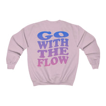 Go with the Flow - 90's y2k Wavy Words on Back Oversized Crewneck sweatshirt
