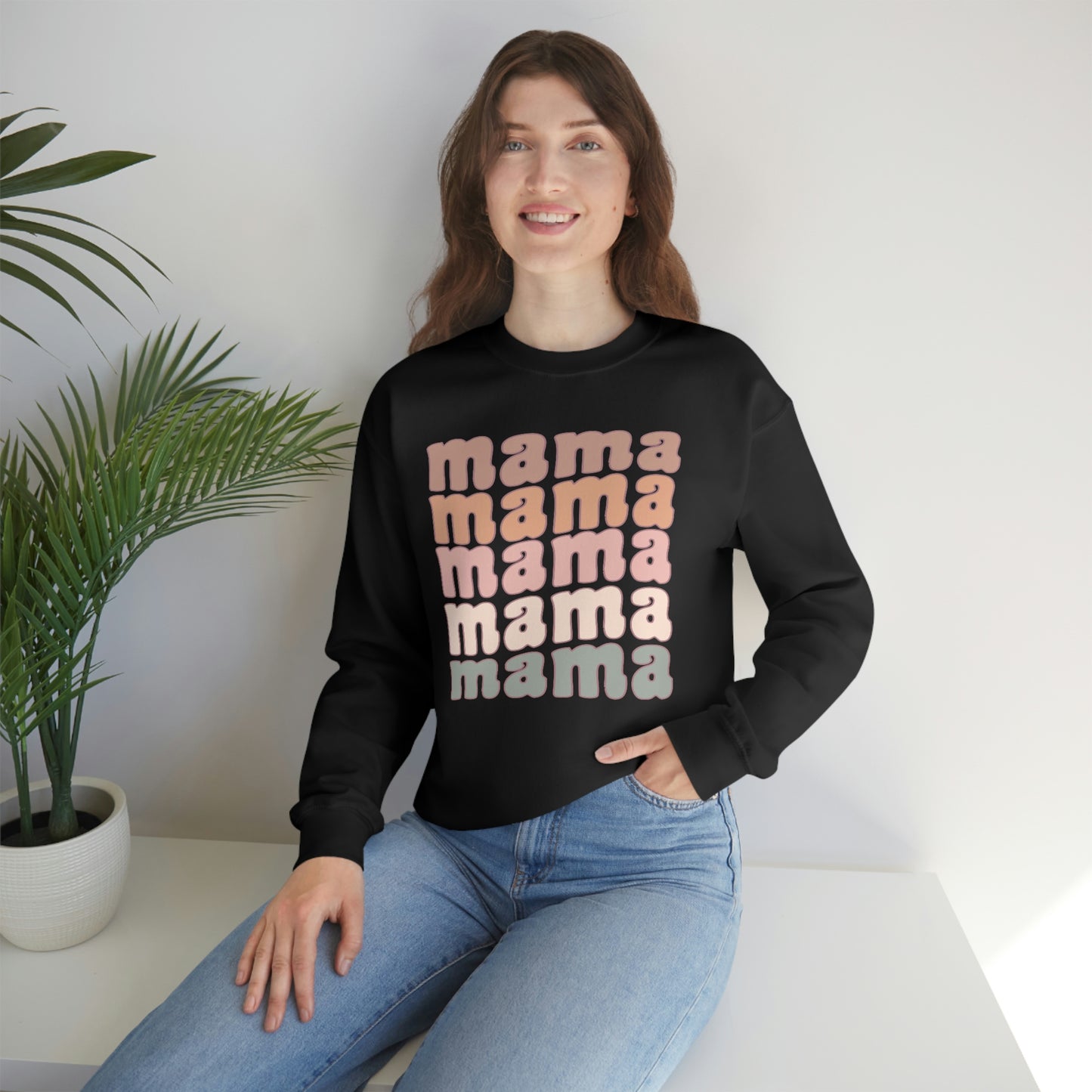 Mama Retro pink Crewneck Sweatshirt