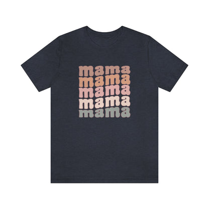 Mama Retro T-Shirt, Stacked Wavy Words