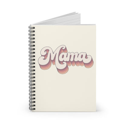 Retro Pink Mama Spiral Notebook - Ruled Line - Fractalista Designs