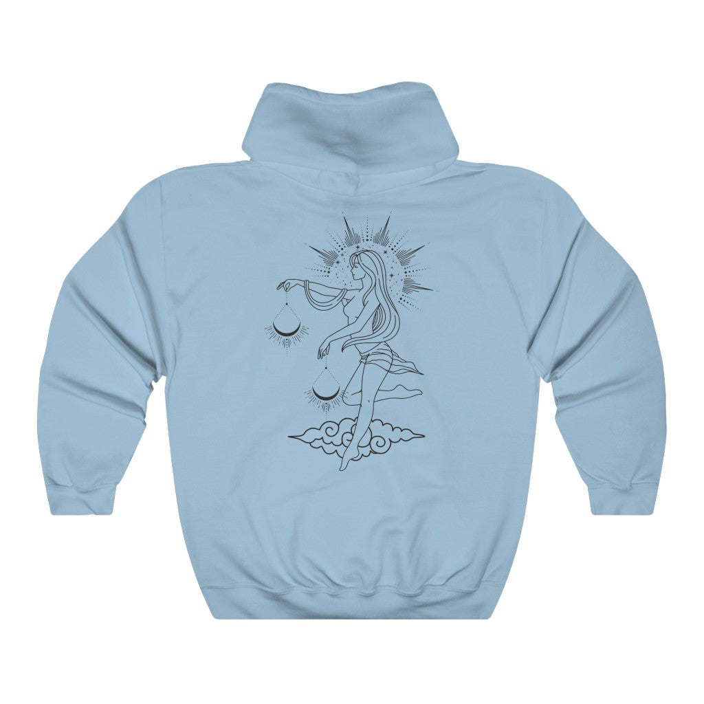 "Grace" Libra Goddess Hooded Sweatshirt - Fractalista Designs