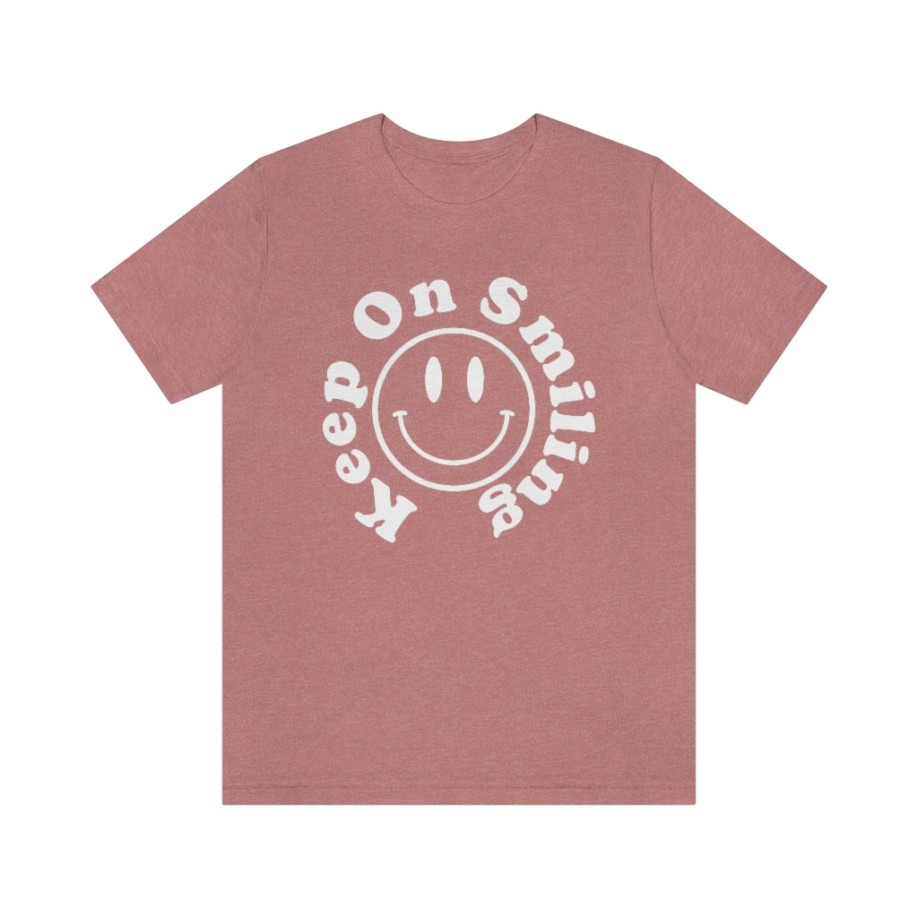 Keep on Smiling Retro Smiley Face Tee Shirt