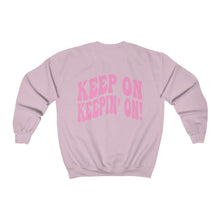 Keep On Keepin' On Smiley Face Sweatshirt Oversized CrewNeck Sweatshirt Retro y2k style, positive words on back, gift for vsco girl clothes