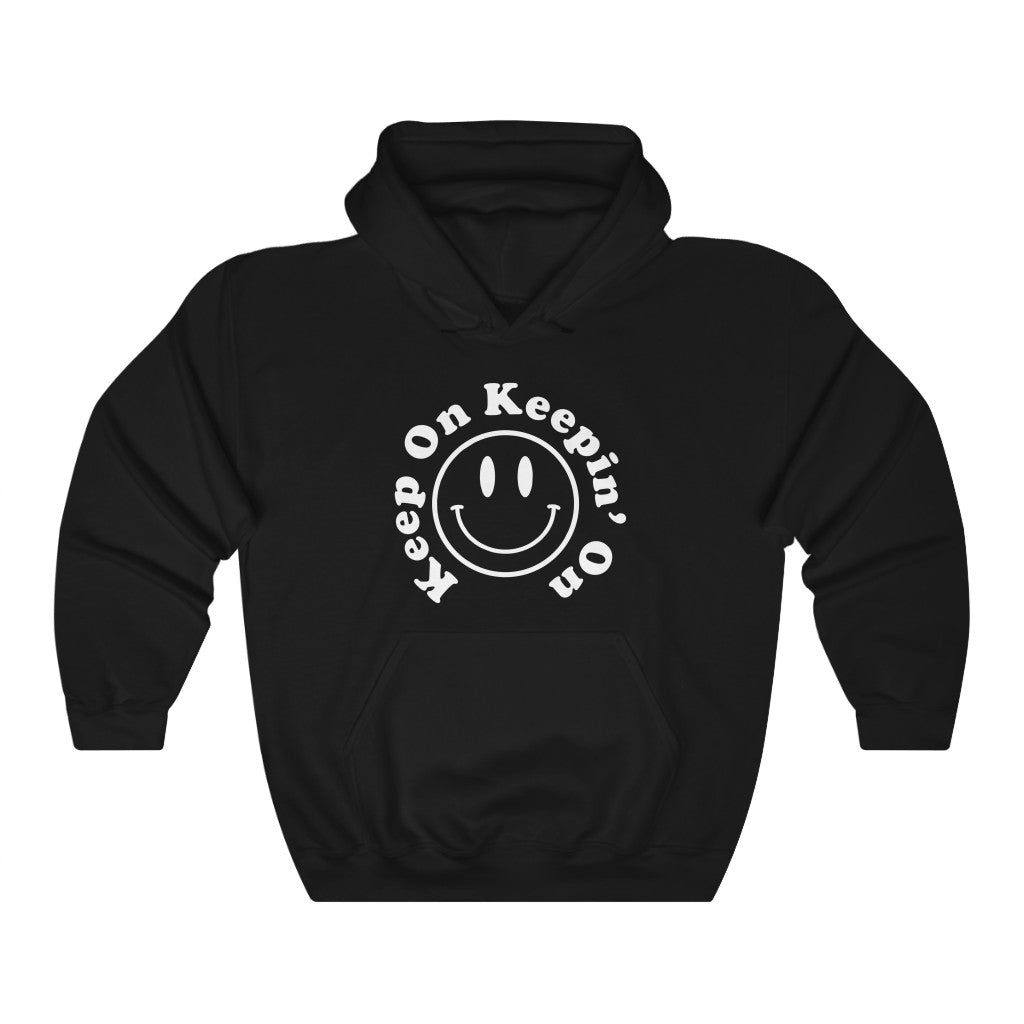 Keep on Keeping on Classic Retro Smiley Face Hoodie