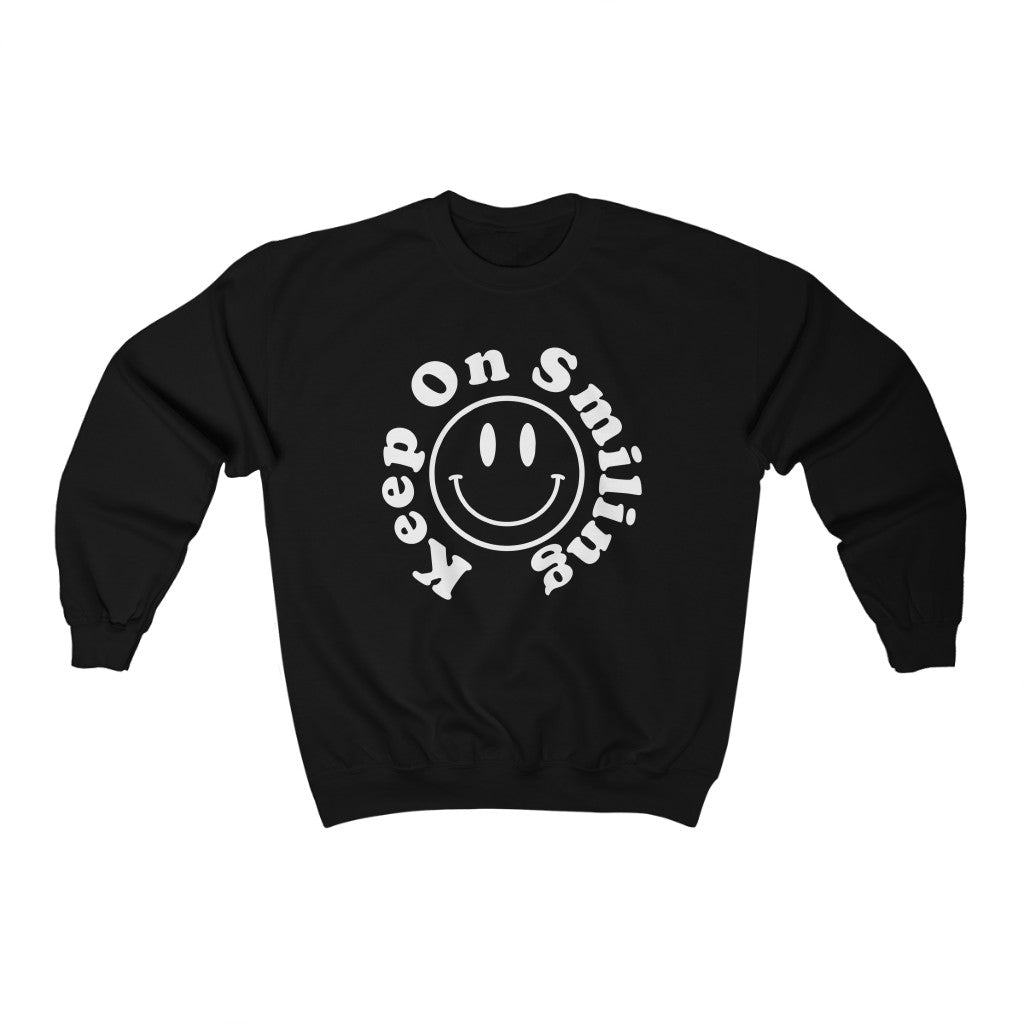 Keep on Smiling Classic Smiley Face Crewneck Sweatshirt