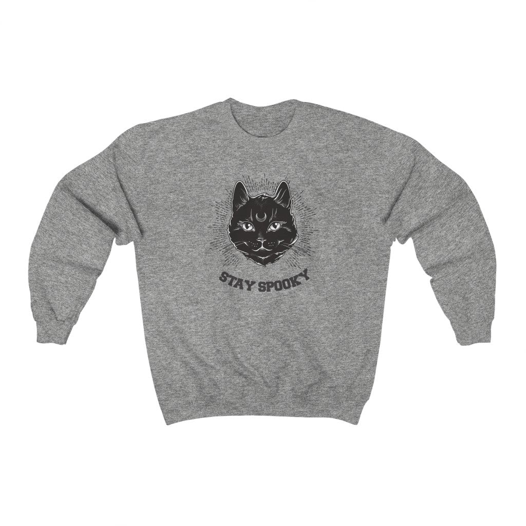 Stay Spooky Black Cat Halloween Crewneck Sweatshirt