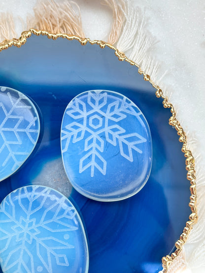 "Snowflake" Opalite Worry Stone - Fractalista Designs