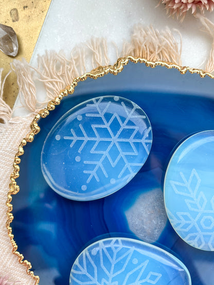 "Snowflake" Opalite Worry Stone - Fractalista Designs