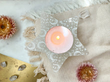 "Celestial Bodies" Star-Shaped Selenite Tea Light Candle Holder