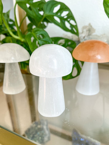 Selenite Mushroom Cottage Core Sculpure Decor Object