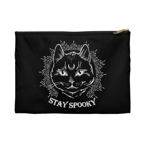 "Stay Spooky" Midnight Familiar Black Cat Accessory Pouch