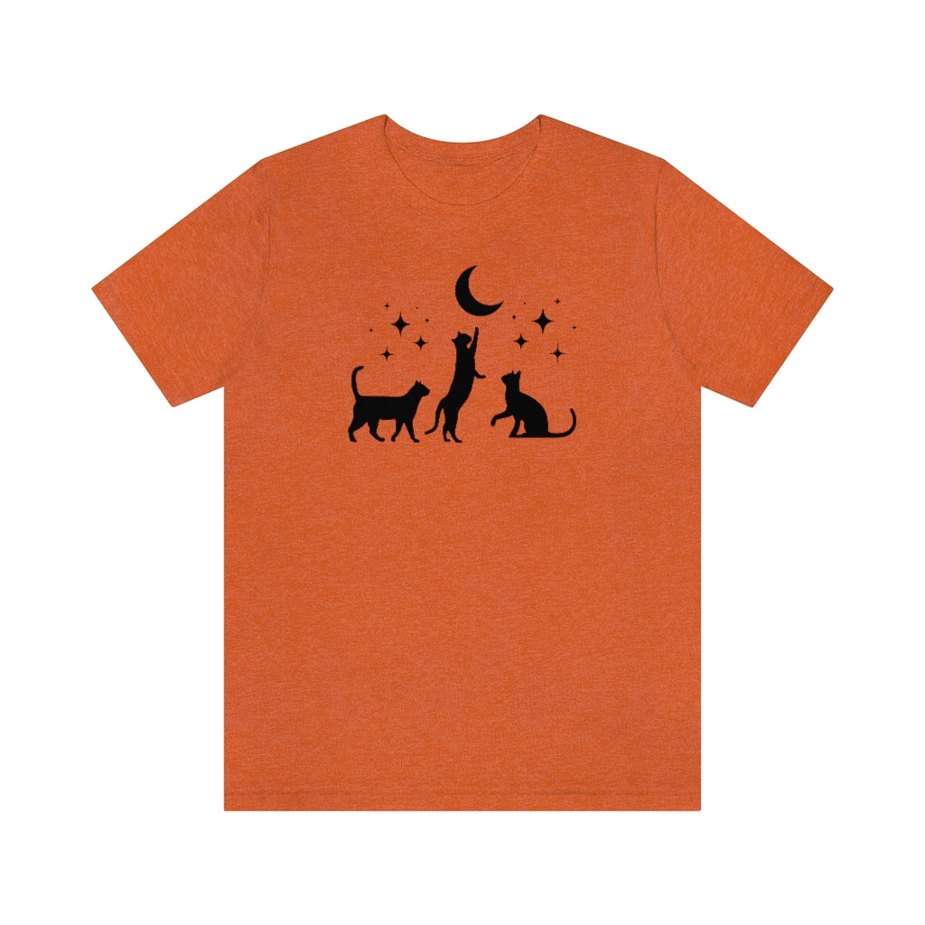 Black Cats Crescent Moon Halloween Shirt - Fractalista Designs