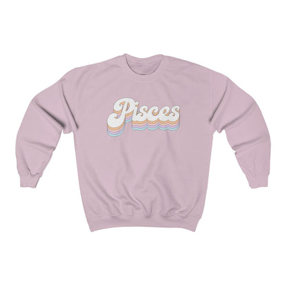 Pisces Astrology Crewneck Sweatshirt Retro Rainbow