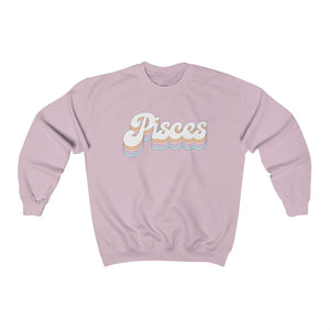 Pisces Astrology Oversized sweatshirt, Retro Rainbow Pisces Birthday Gifts for Pisces woman, Pisces Zodiac gifts Horoscope gifts, Horoscope Sweatshirt