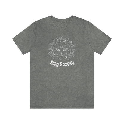 "Stay Spooky" Black Cat Halloween Shirt - Fractalista Designs