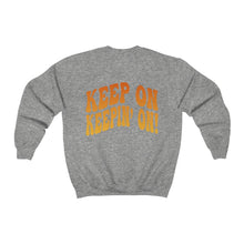 Keep On Keepin' On Smiley Face Sweatshirt Oversized Crew Neck Sweatshirt Retro y2k style, positive words on back, gift for vsco girl, sunset