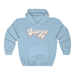 Scorpio Astrology Oversized Hoodie, Retro Rainbow Pastel Scorpio Zodiac hooded sweatshirt, Gift for Scorpio woman, Scorpio Horoscope Birthday gifts for Scorpio