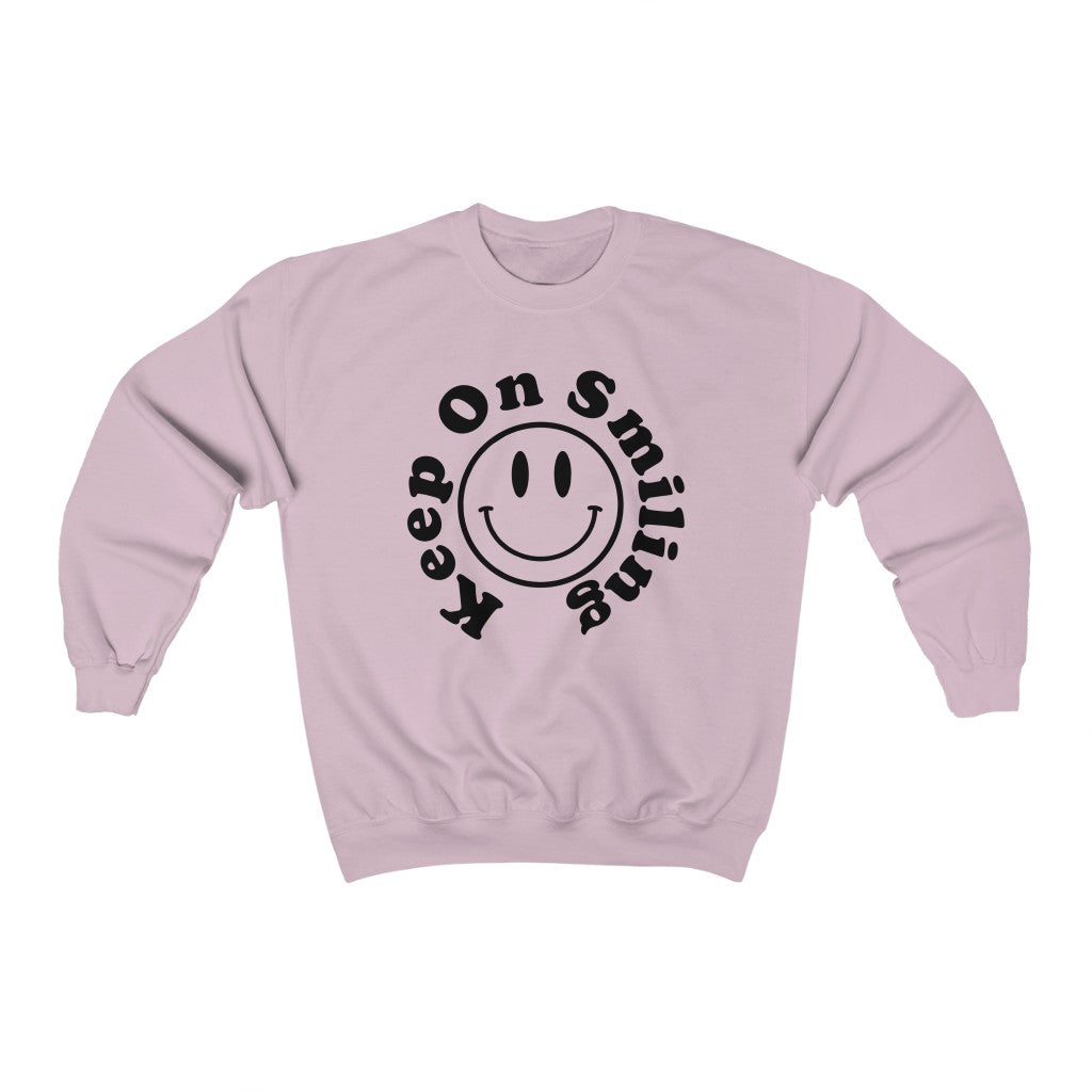 Keep on Smiling Classic Smiley Face Crewneck Sweatshirt