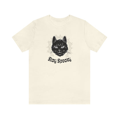 "Stay Spooky" Black Cat Halloween Shirt - Fractalista Designs